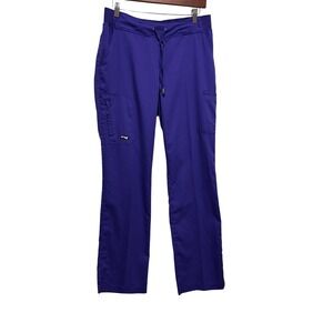 Greys Anatomy Barco Women Scrub Pants S Purple Style 4277 Cargo Pocket Uniform
